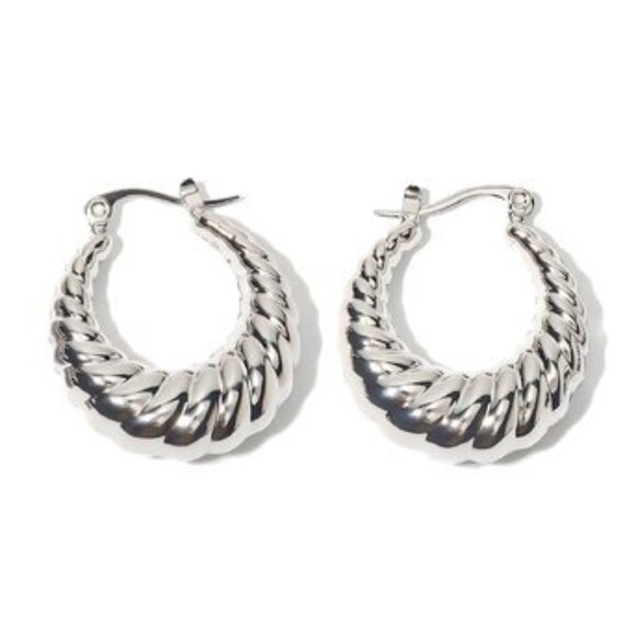 Silver Croissant, Stainless steel earrings - Picture 1 of 4